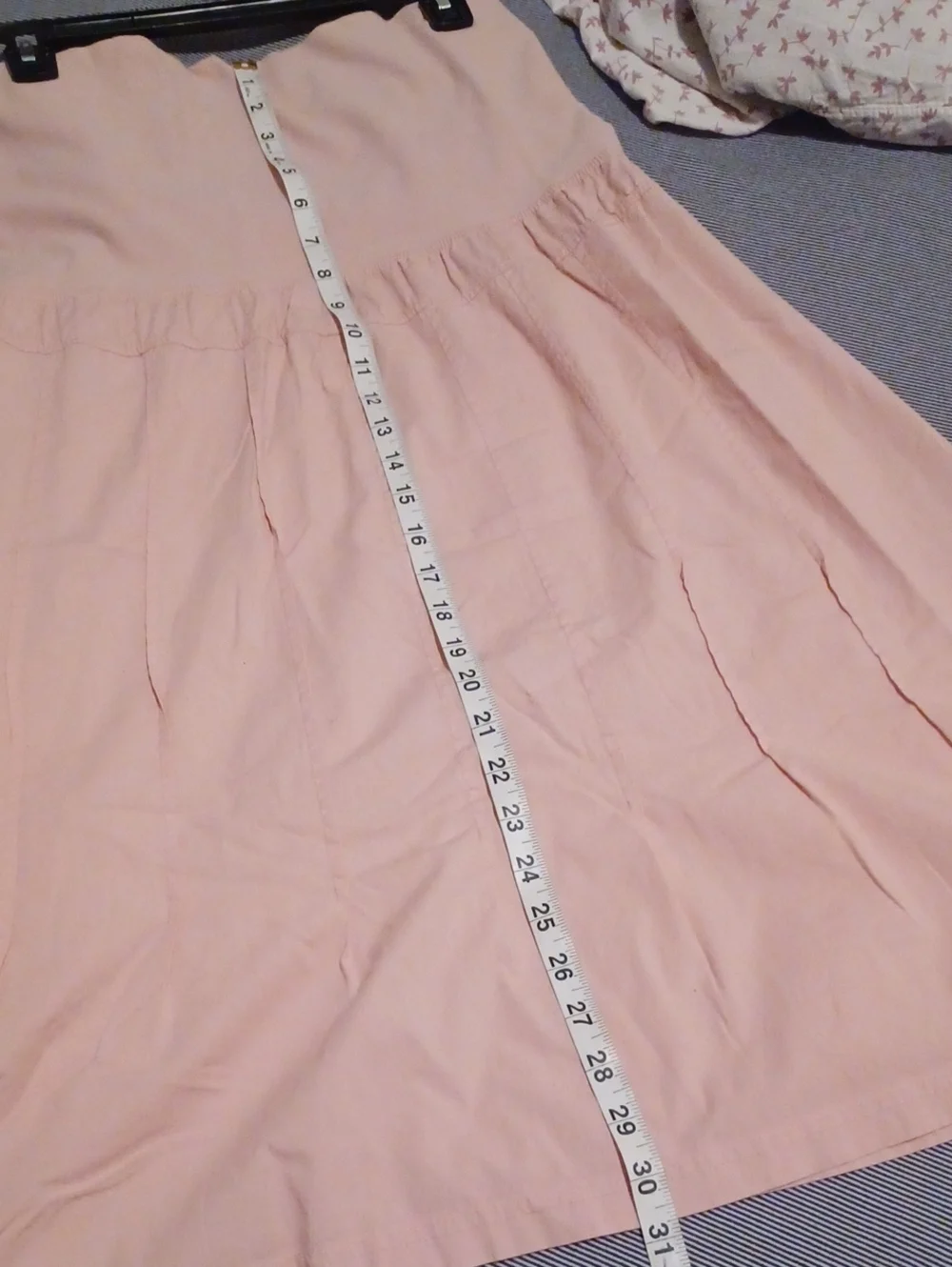 Women's Blush Pink A-Line Midi Skirt And Colorful Very Soft Skirt Size M
